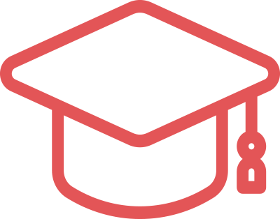 red graduation cap icon
