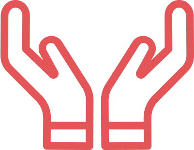 red open hands icon