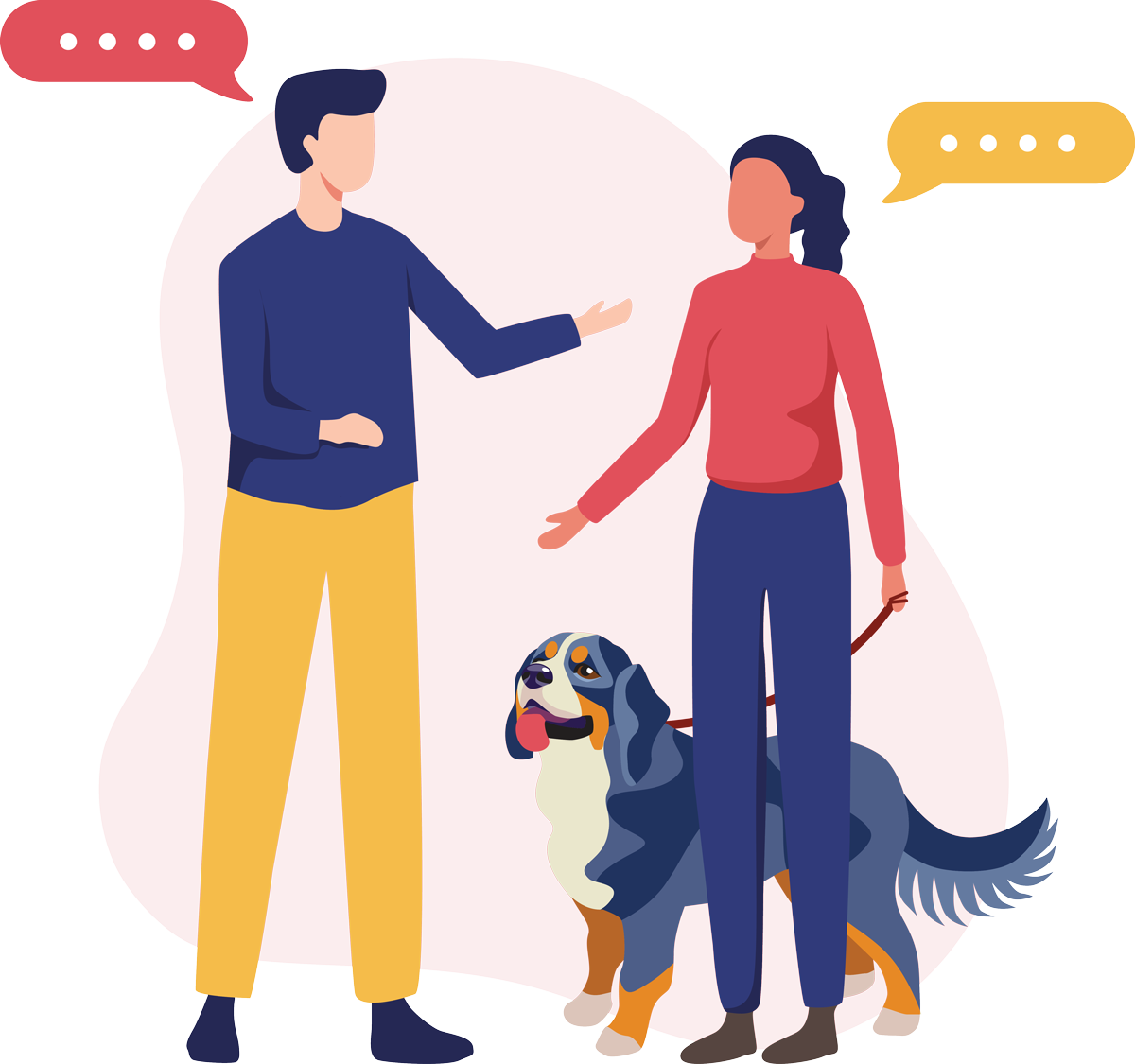 couple and dog graphic