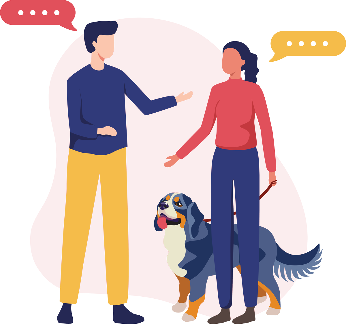 couple and dog graphic