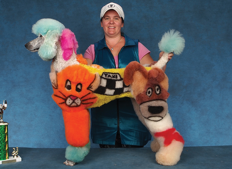 Michelle McCotter and her styled dog