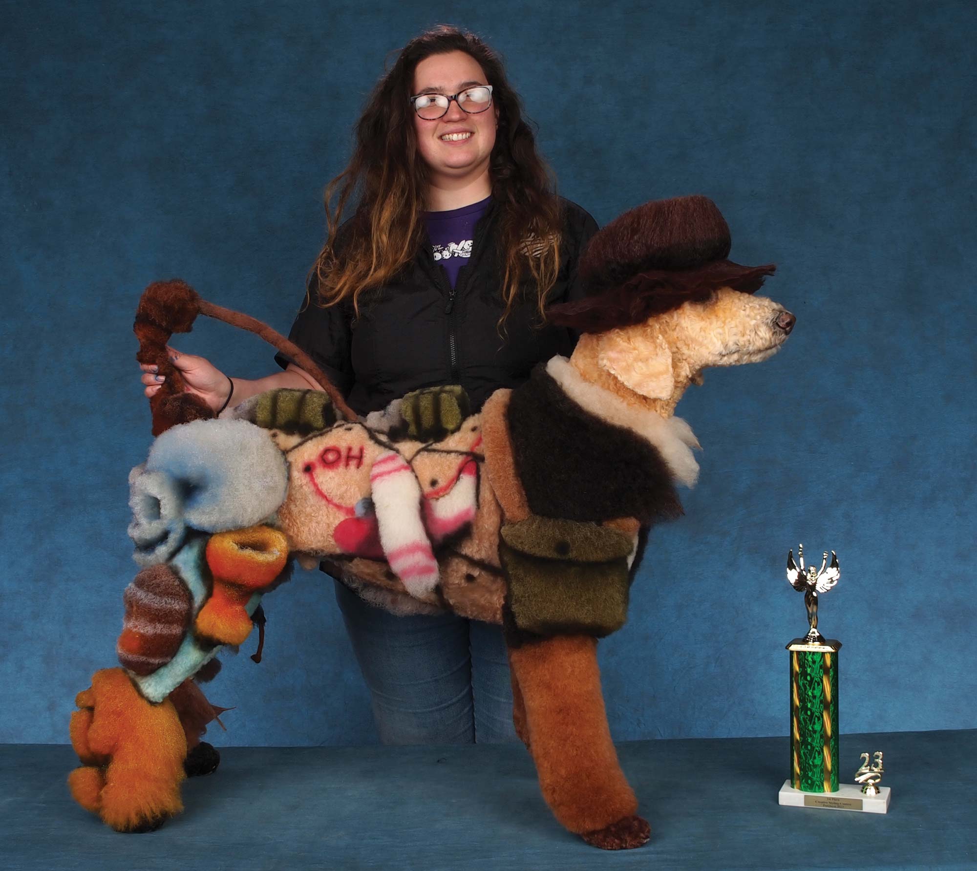 Alicia Mulac and a styled dog