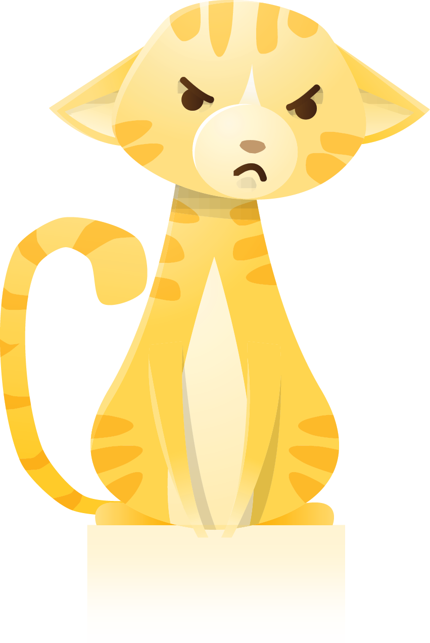 Illustration of an angry cat