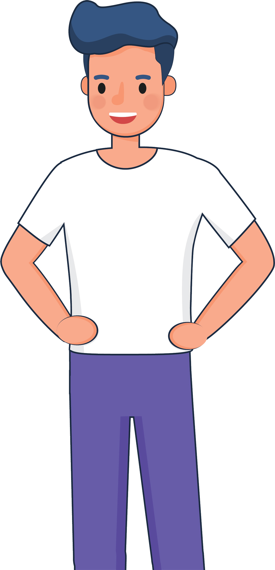 digital illustration of a man with his hands on his hips