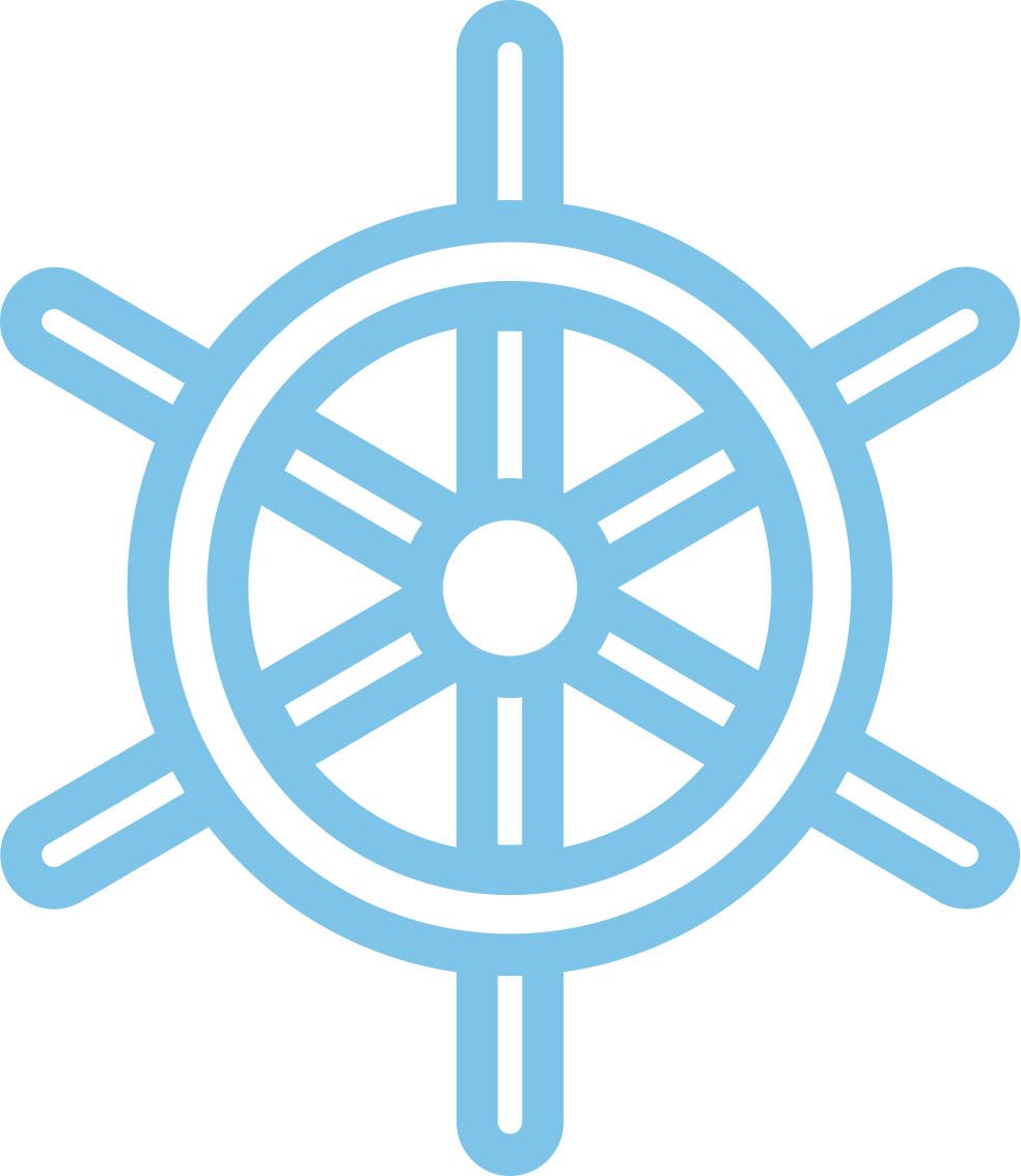 illustrated sail boat wheel