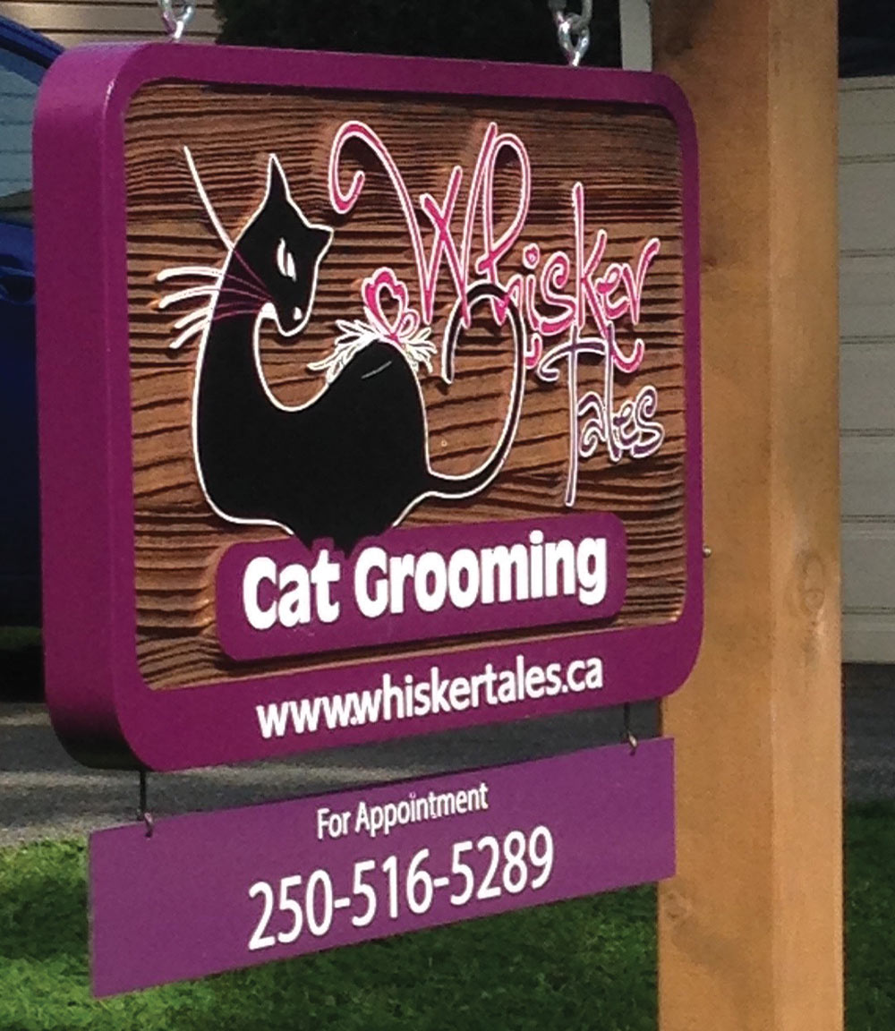 Whisker Tales: Cat Grooming storefront signage