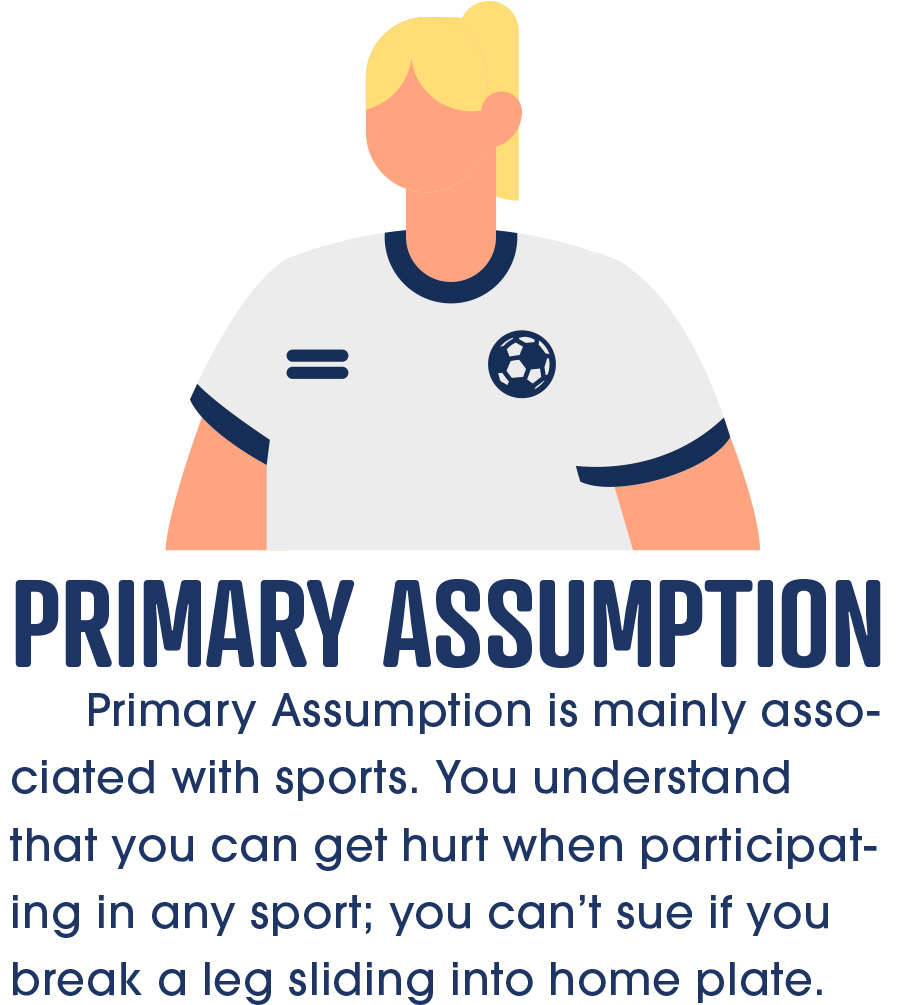 vector illustration of girl in a soccer jersey with text defining primary assumption