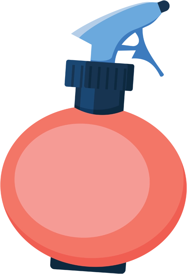 illustrated round spray bottle