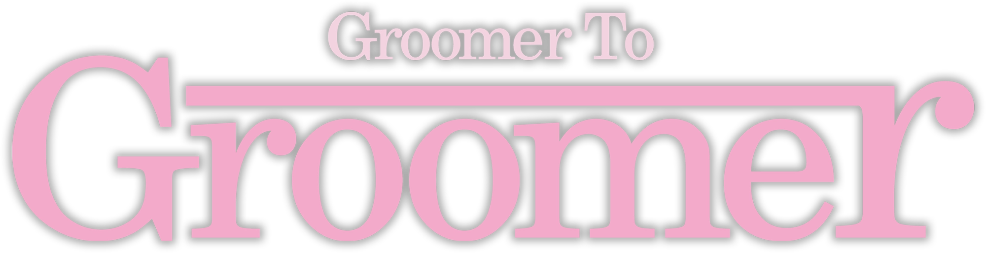 Groomer To Groomer masthead in soft pinks