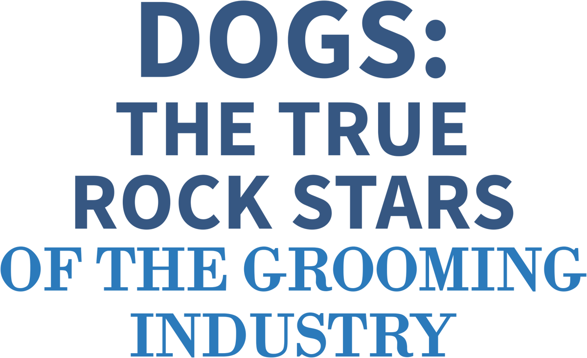 Dogs: The True Rock Stars of the Grooming Industry typography