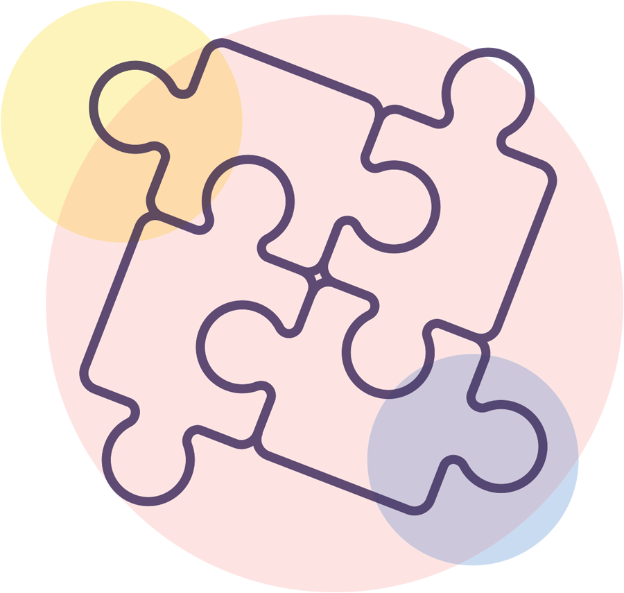 four piece puzzle illustration