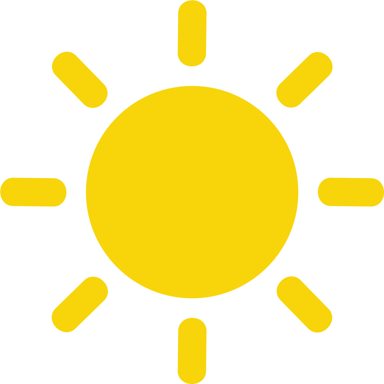 digitally illustrated yellow sun