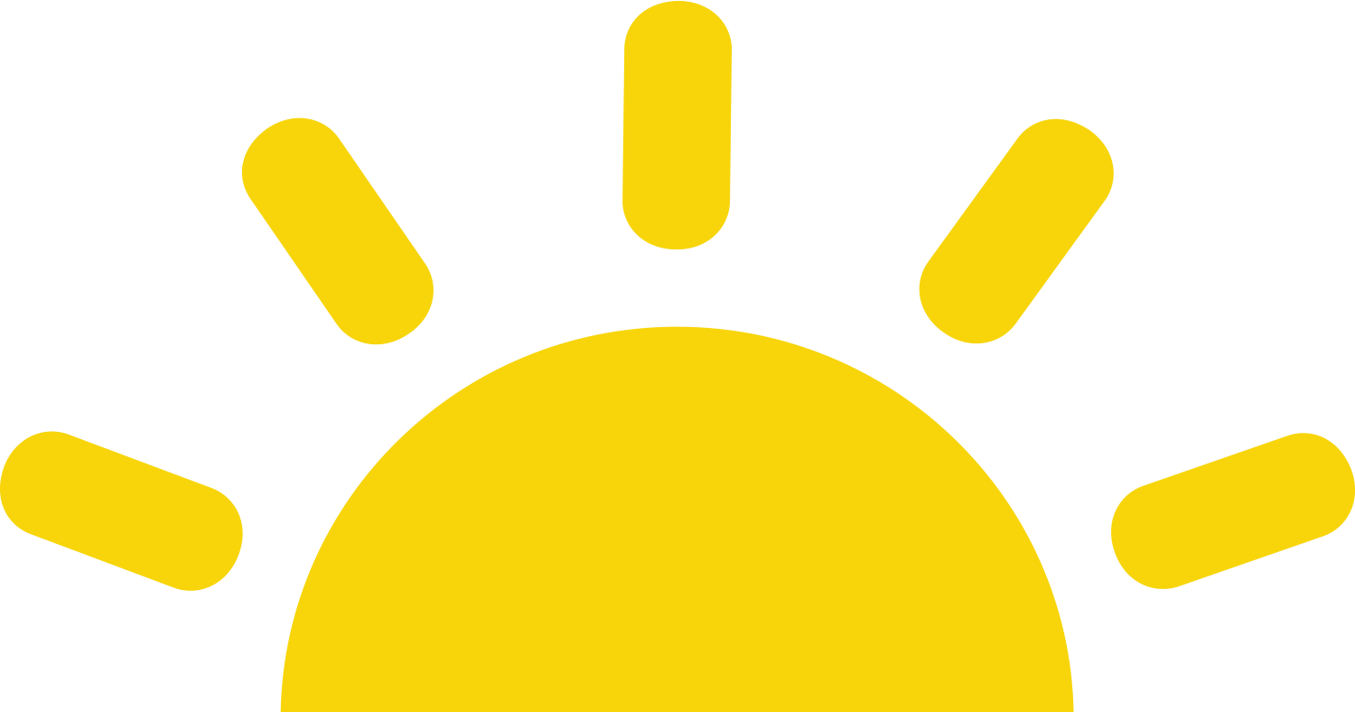 digitally illustrated yellow half sun