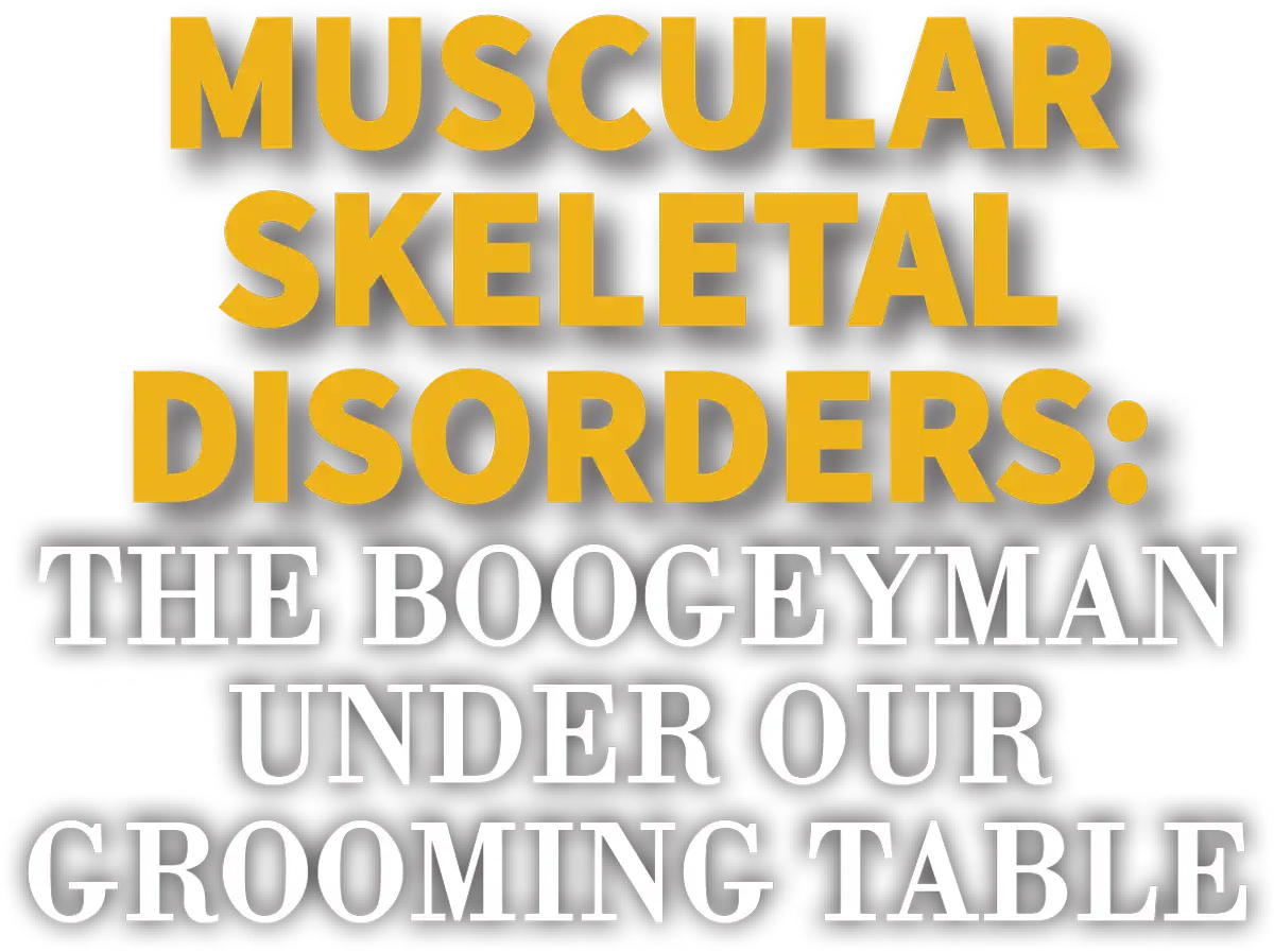 Muscular Skeletal Disorders: The Boogeyman under Our Grooming Table cover typography