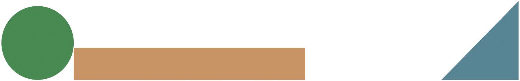 green circle, orange rectangle, and blue triangle