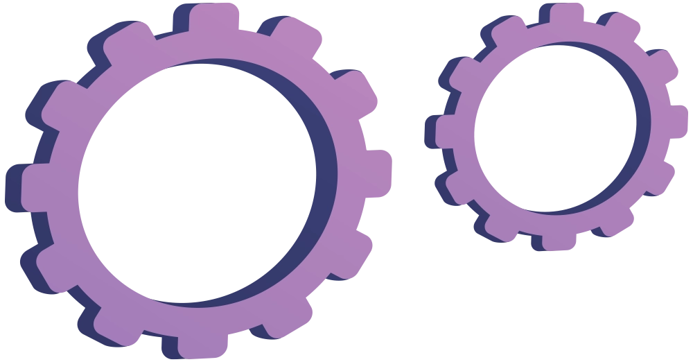two purple gears