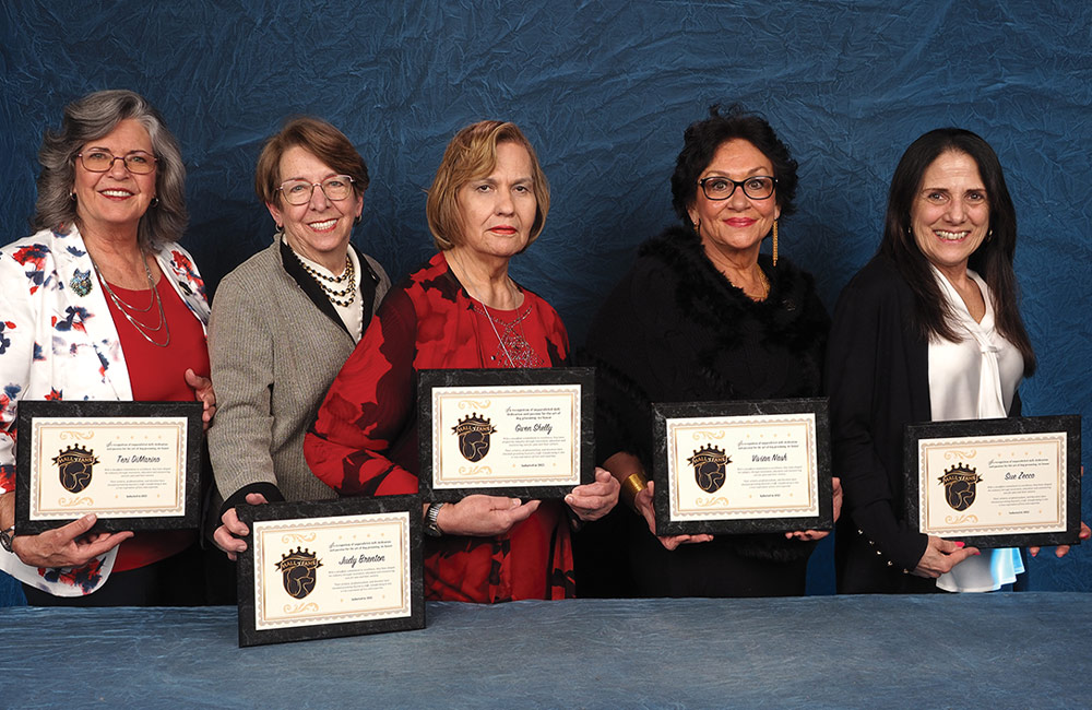 Integroom 2025 Hall of Fame Inductees photo featuring Teri DiMarino, Judy Brenton, Gwen Shelly, Vivian Nash, Sue Zecco & Sam Kohl