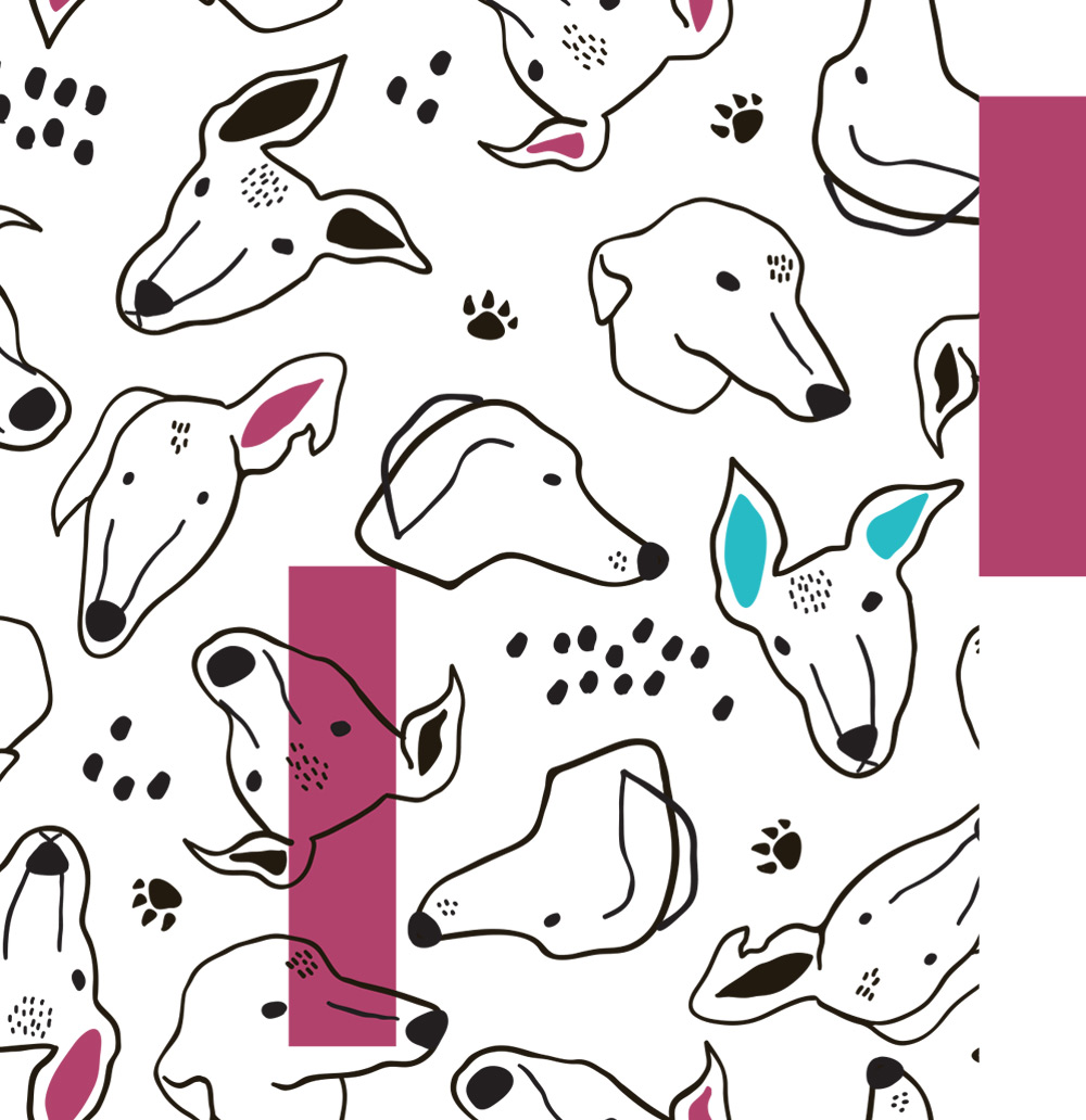 black dog-themed doodles