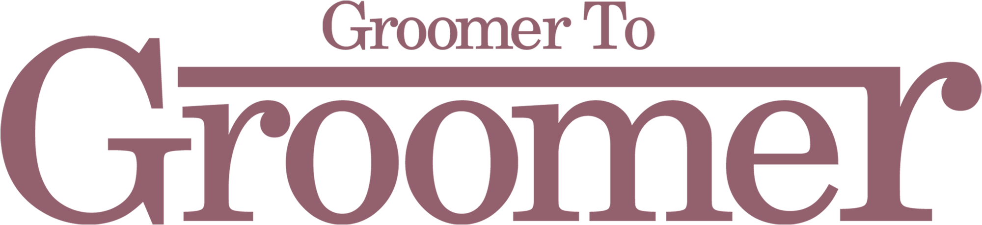 Groomer to Groomer masthead in muted berry