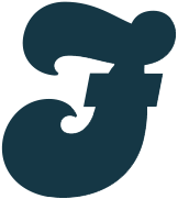 Dark blue colored uppercase letter F digital custom typographic letter