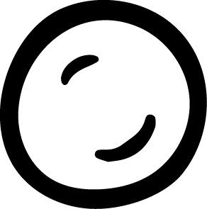 A black and white stylized image of a bubble.