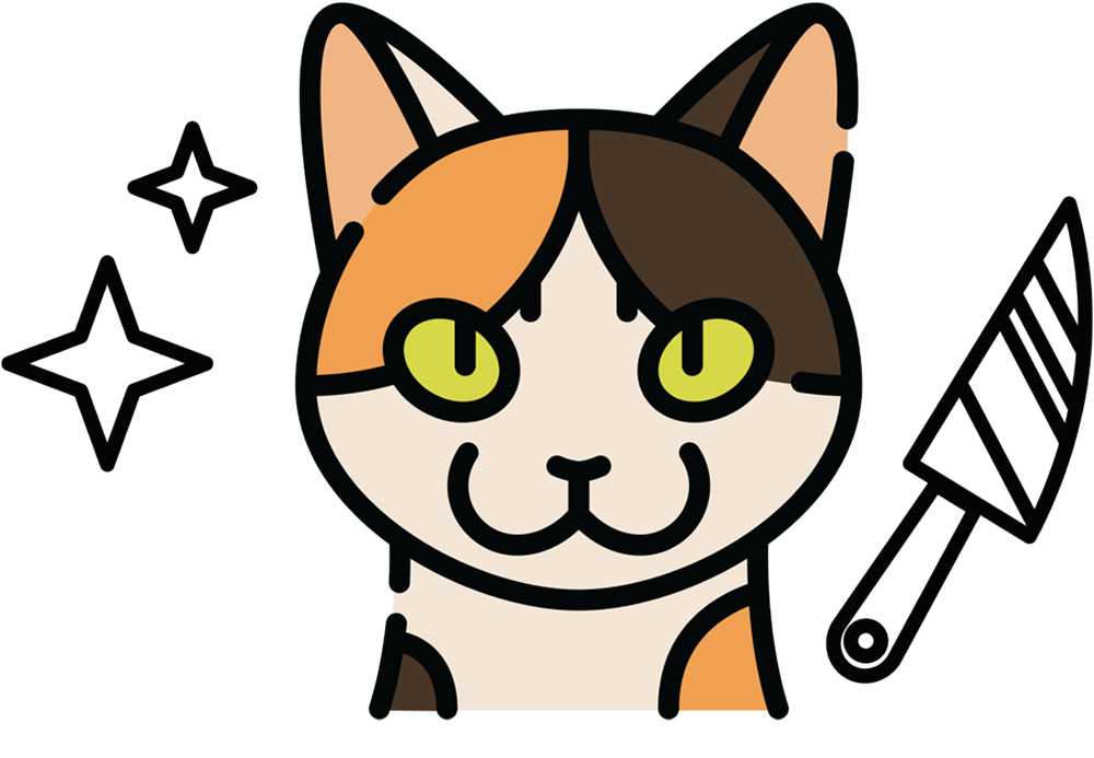 vector illustration of a Tortie/Calico cat