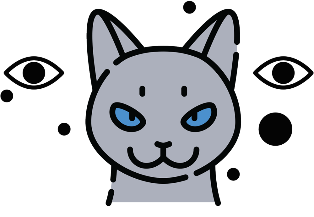 vector illustration of a Gray cat