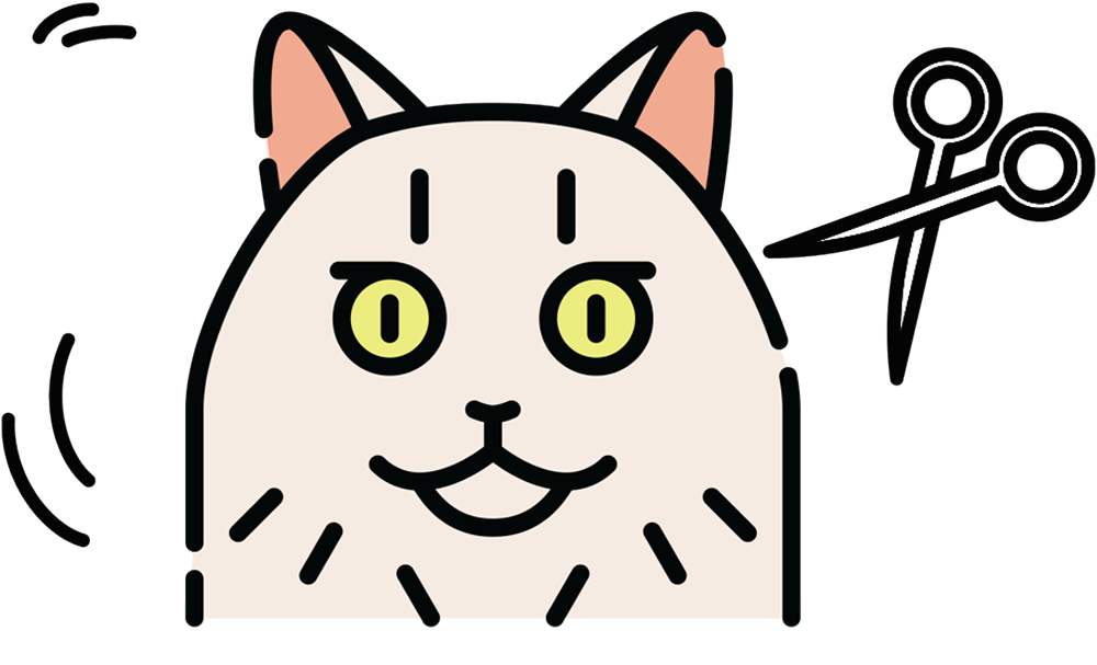 vector illustration of a White cat