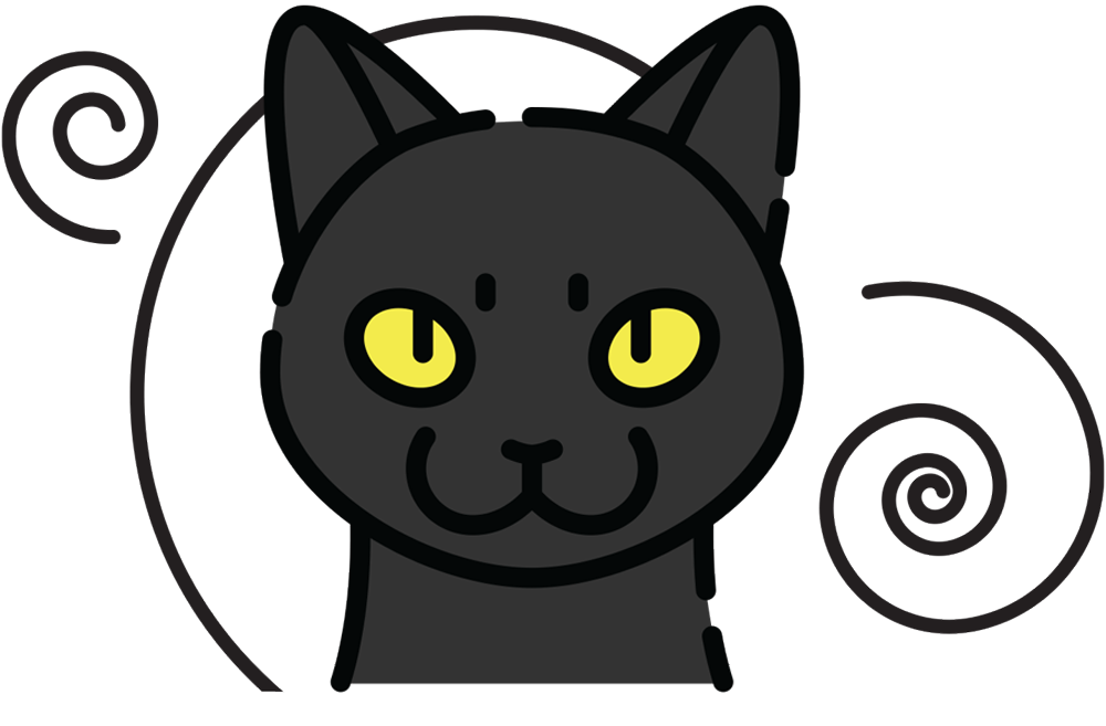 vector illustration of a Black cat