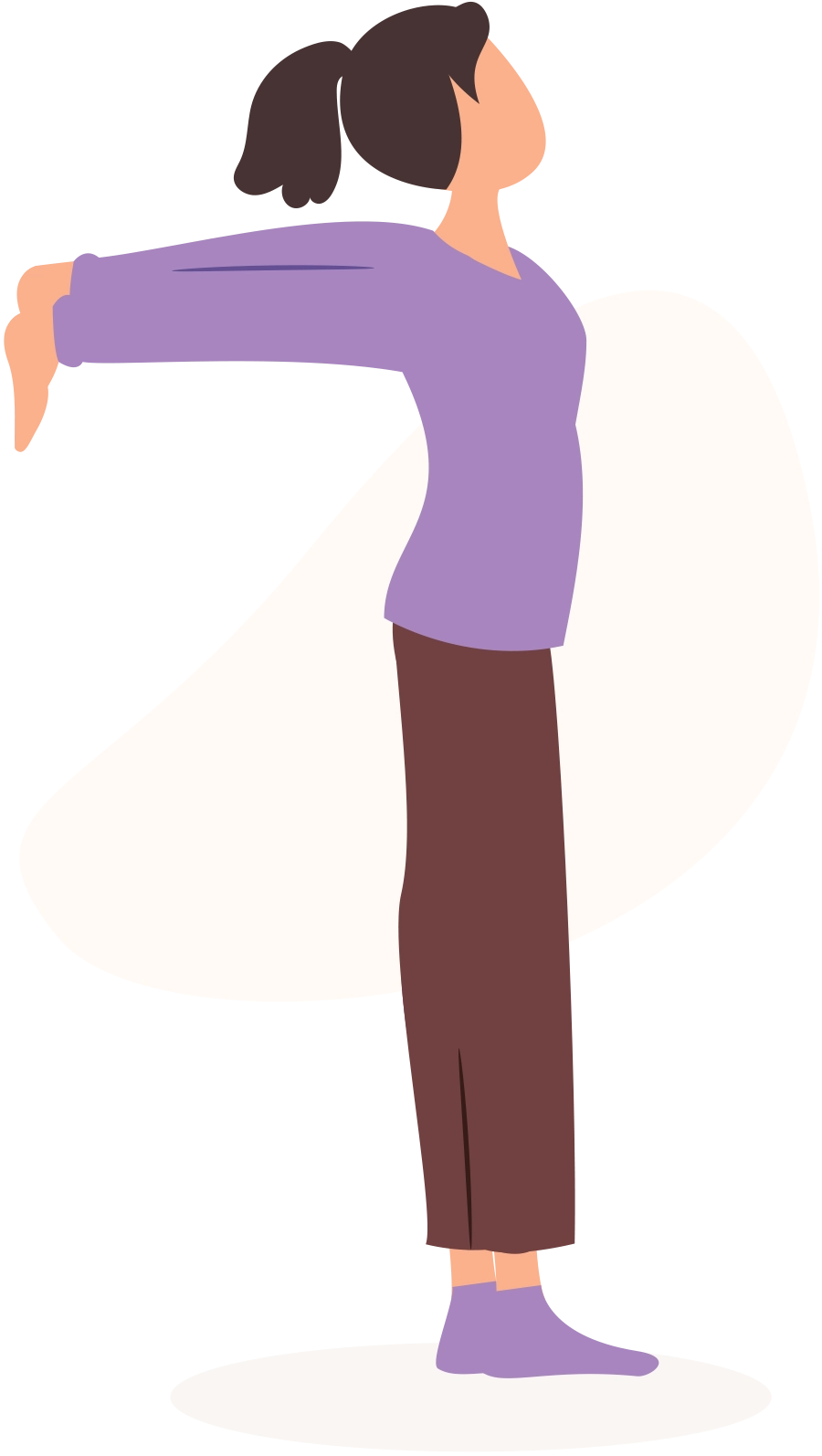 Illustration of woman doing a chest opener yoga pose