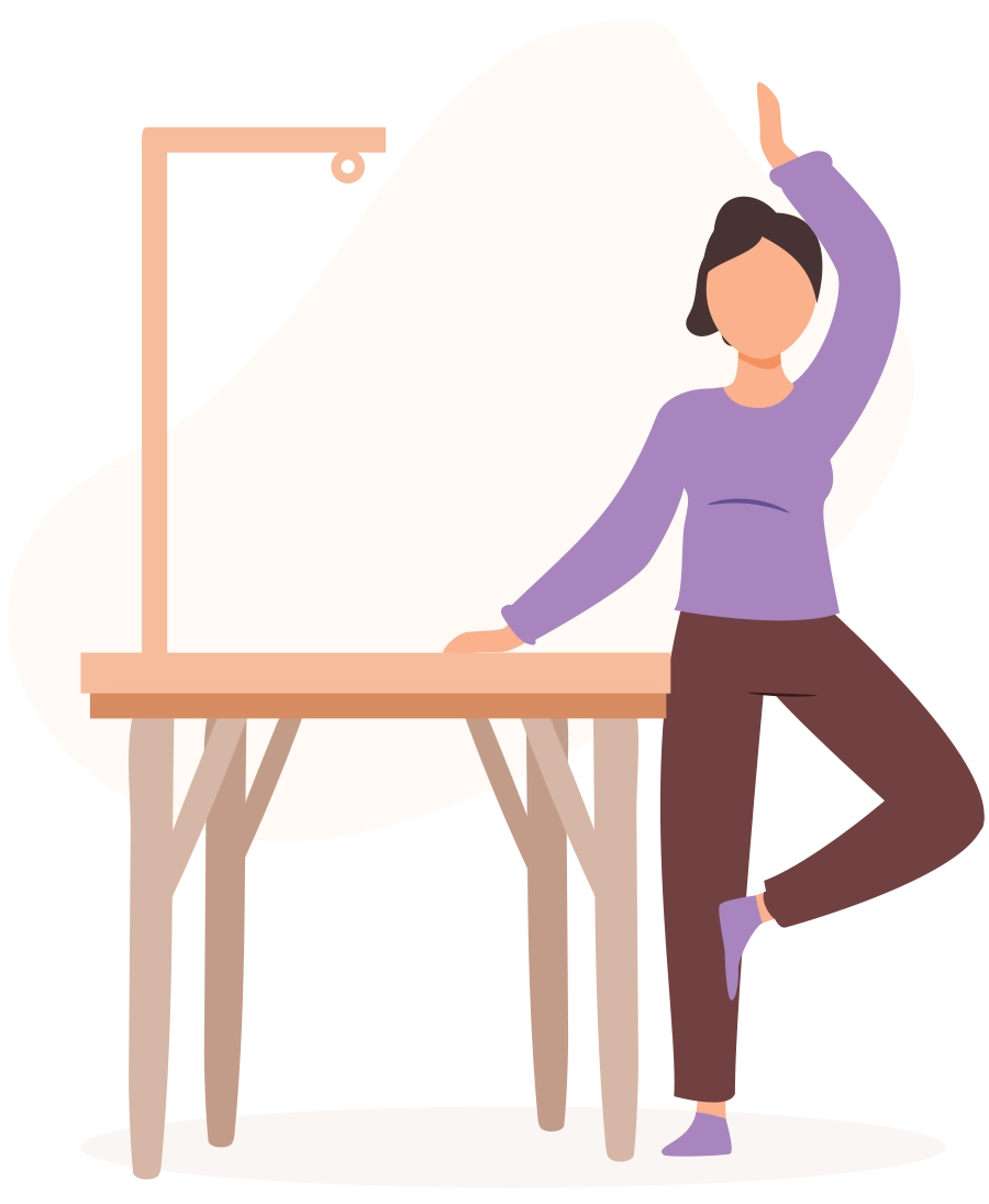 Illustration of woman doing a tree variation yoga pose