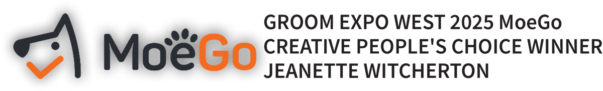 MoeGo logo | Groom Expo West 2025 MoeGo Creative People's Choice Winner Jeanette Witcherton typography