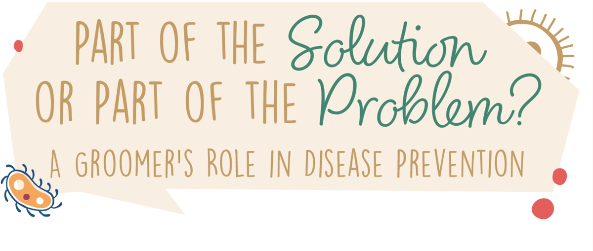 Part of the Solution or Part of the Problem? A Groomer's Role in Disease Prevention article imagery and typography