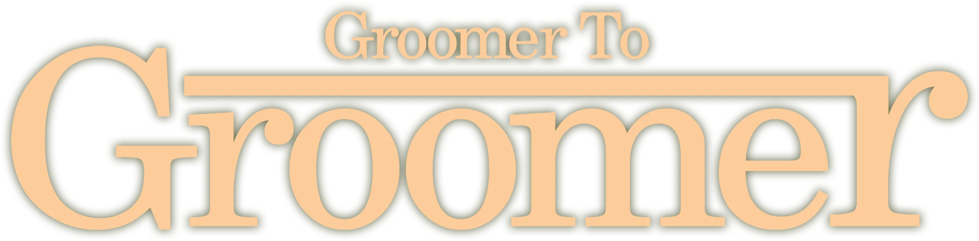 Groomer To Groomer masthead in light peach