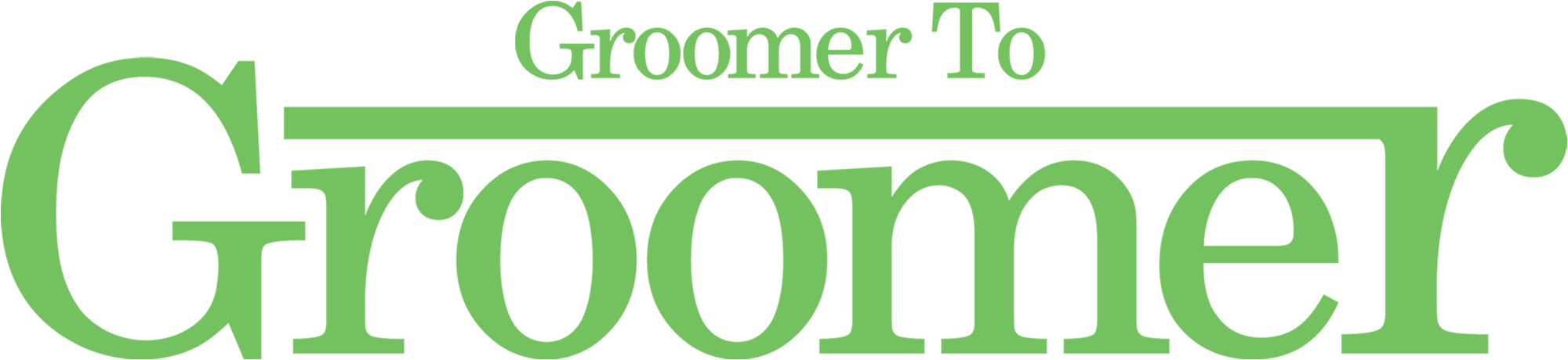 Groomer To Groomer masthead in green