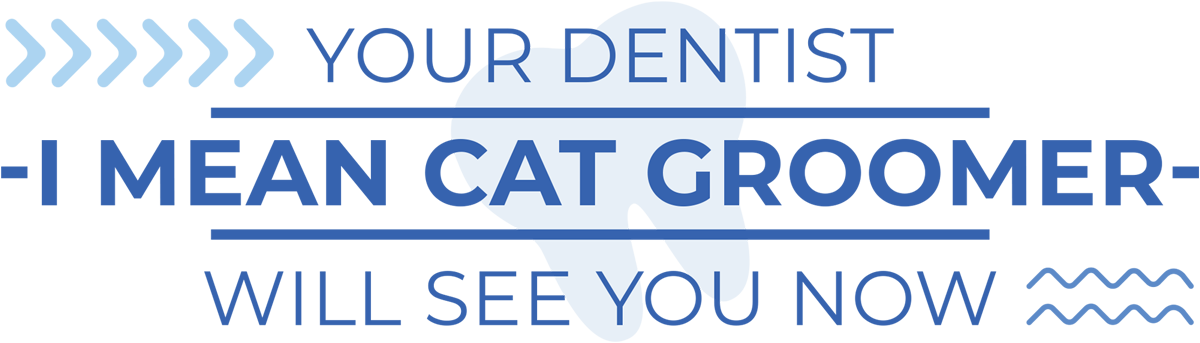 Your Dentist—I Mean Cat Groomer—Will See You Now article imagery and typography