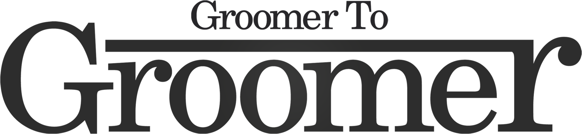 Groomer to Groomer masthead in dark grey