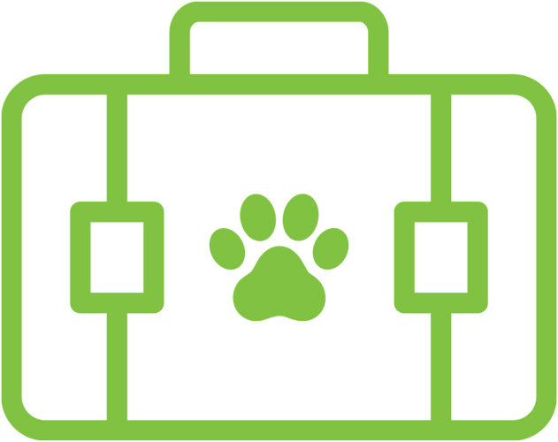 brief case with paw print icon