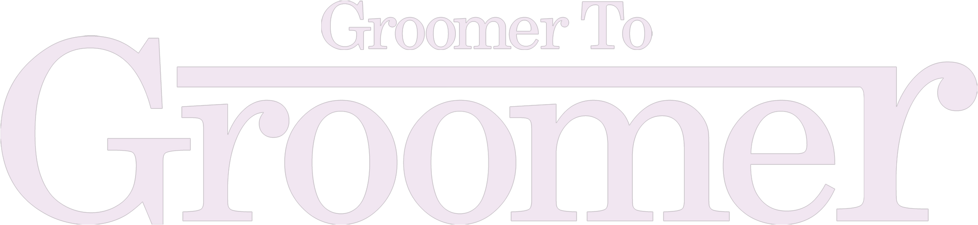Groomer to Groomer masthead in pale lilac
